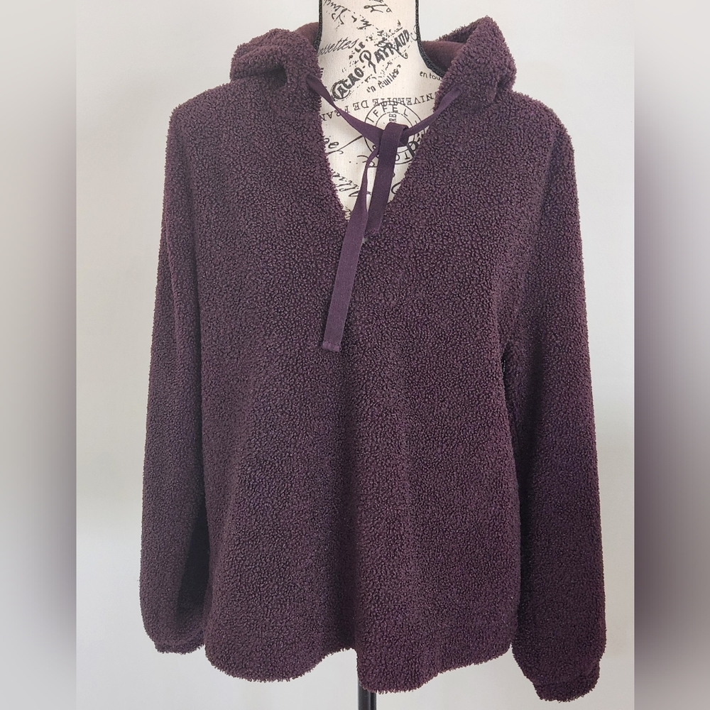Loft Sherpa Brown Hoodie Sz M